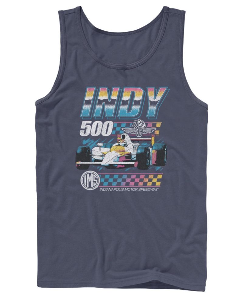 Men's Indy 500 Retro Race Car Graphic Tank Top