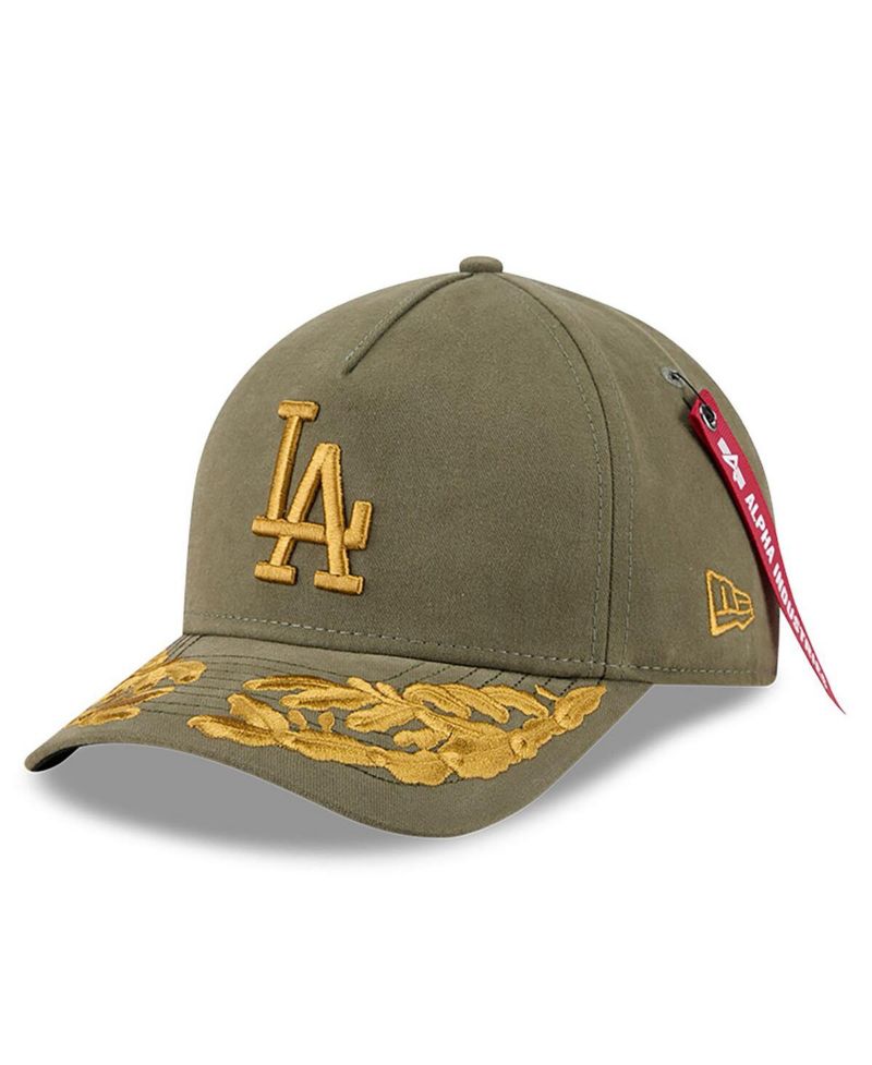 Men's Olive Los Angeles Dodgers A-Frame 9FORTY Adjustable Hat