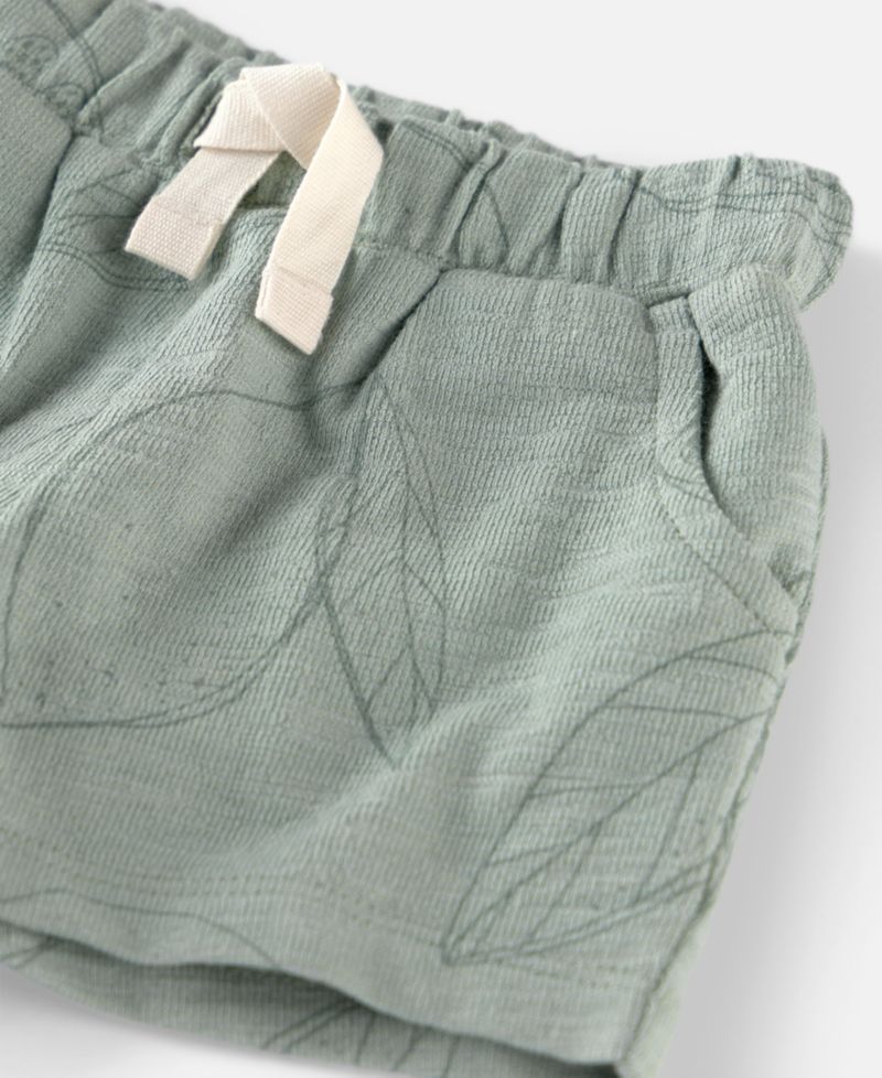 Baby Boys' Organic Cotton Textured Round Neck T-Shirt and Shorts, 2-Piece Set