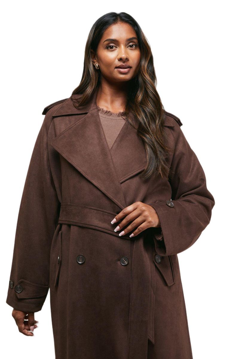 Women's Cuff Detail Belted Coat