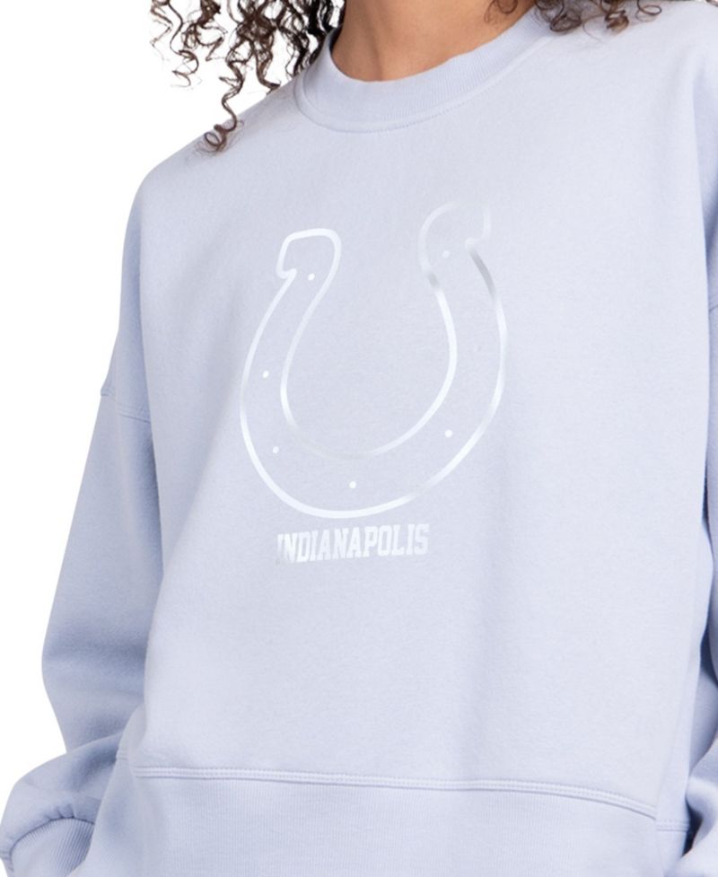 Women's Light Blue Indianapolis Colts Travel Pastels Boxy Fleece Sweatshirt
