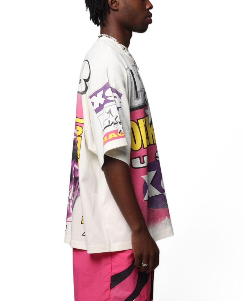 Men's Racer Box Oversized Graphic T-Shirt