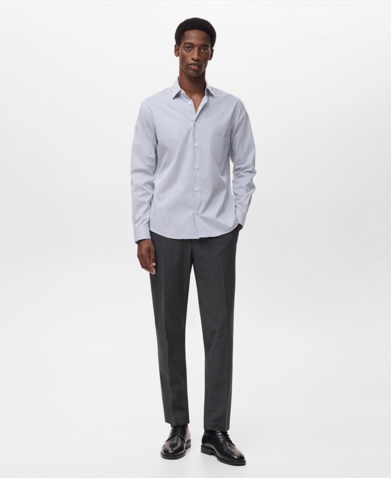 Men's Regular-Fit Striped Cotton Shirt