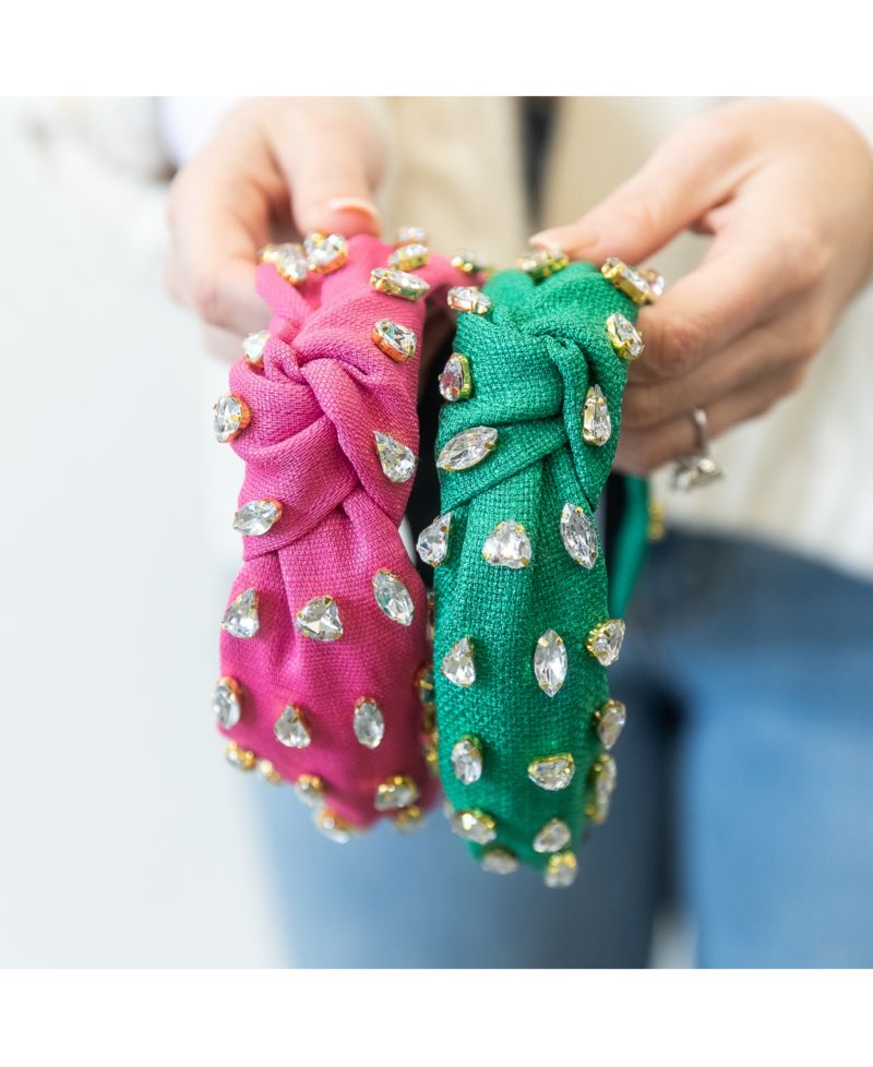 Women s Traditional Woven Headband - Green Gem