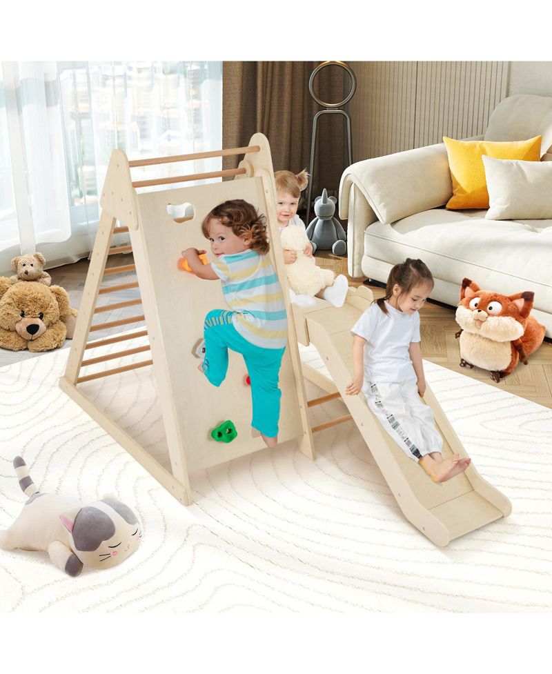 3-in-1 Indoor Jungle Gym with Extended Slide