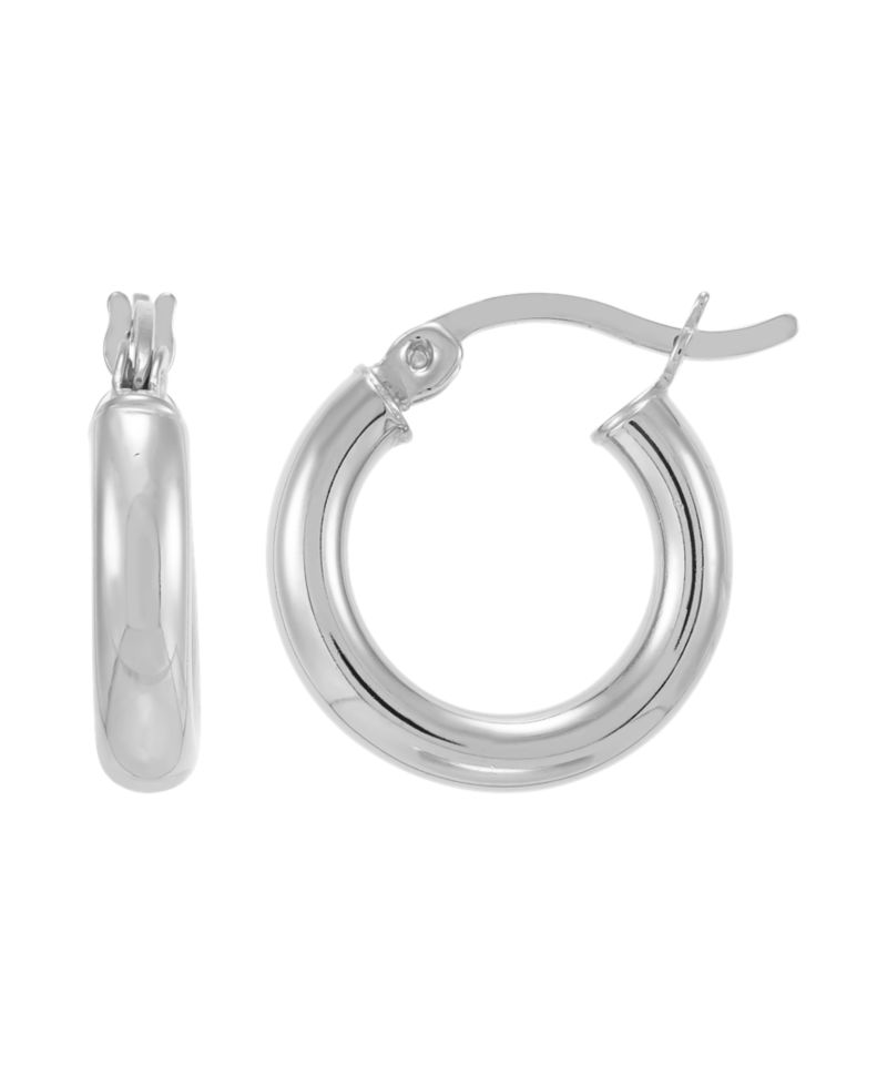 Polished Tube Hoop Earrings