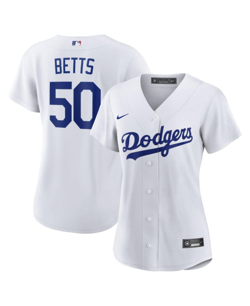 Women's Mookie Betts White Los Angeles Dodgers Home Replica Jersey