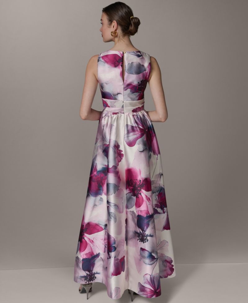 Petite Sleeveless V-Neck Ball Gown