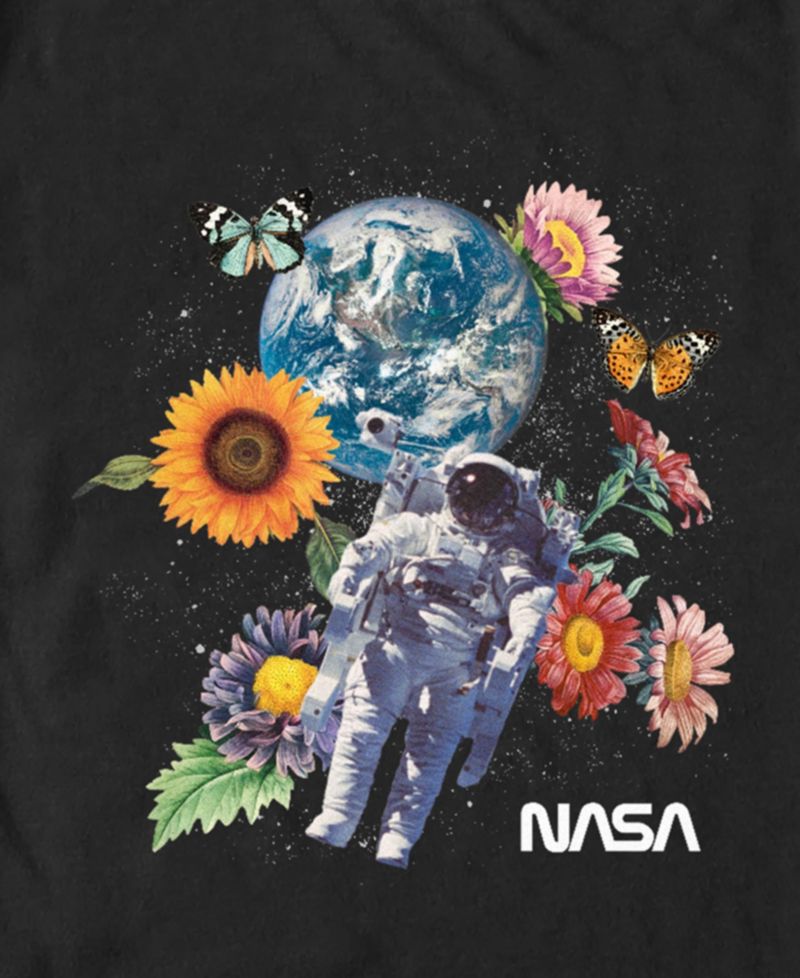 Men's NASA Space Floral Short Sleeve T-Shirt