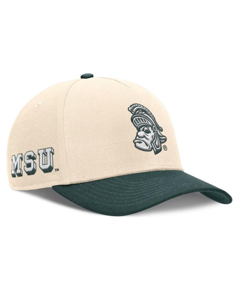 Men's Natural/Green Michigan State Spartans Academic Rise Dri-FIT Adjustable Hat