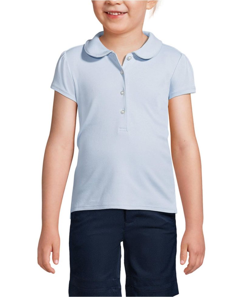 School Uniform Girls Short Sleeve Peter Pan Collar Polo Shirt