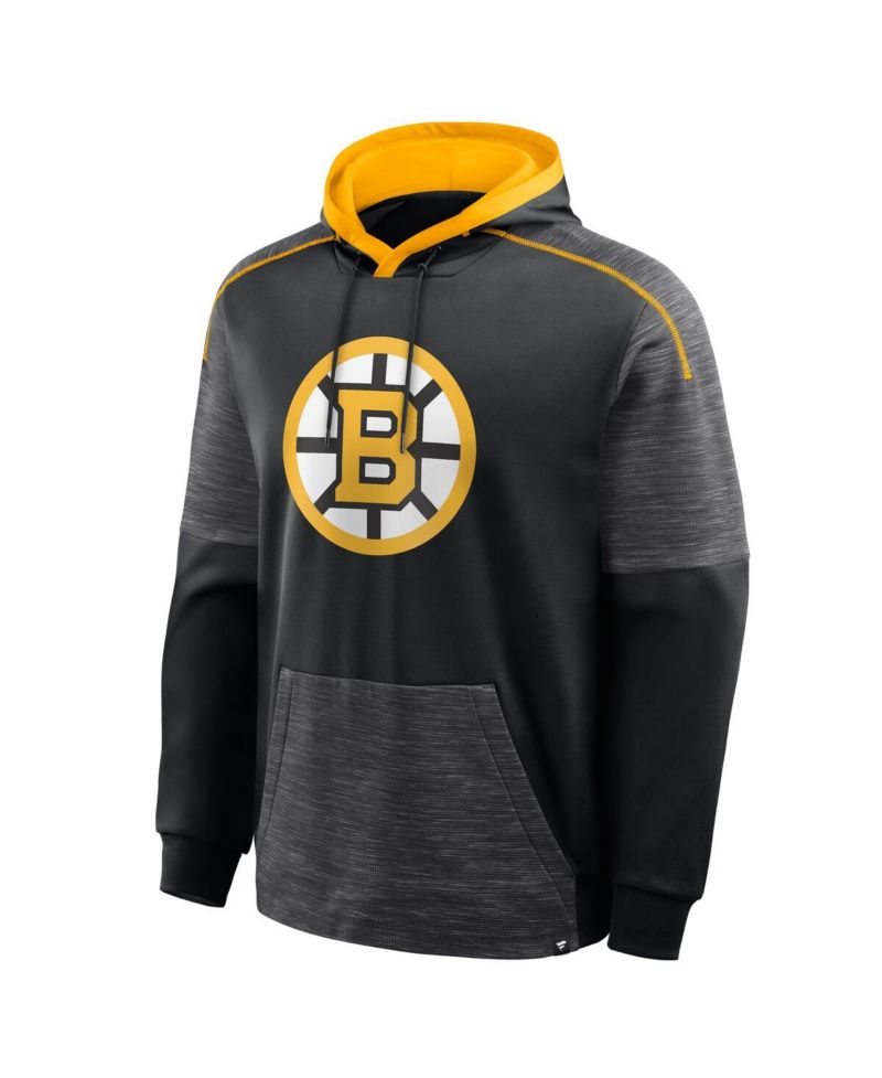 Men's Black Boston Bruins Goaltender Defender Pullover Hoodie