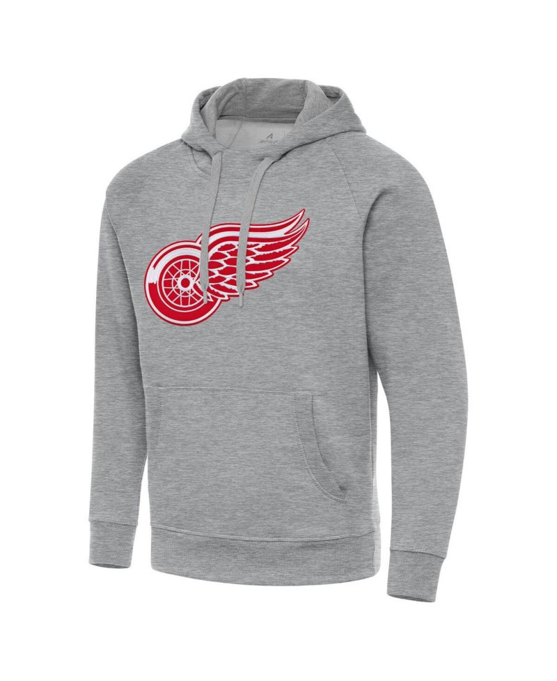 Men's Heather Gray Detroit Red Wings Big & Tall Victory Pullover Hoodie
