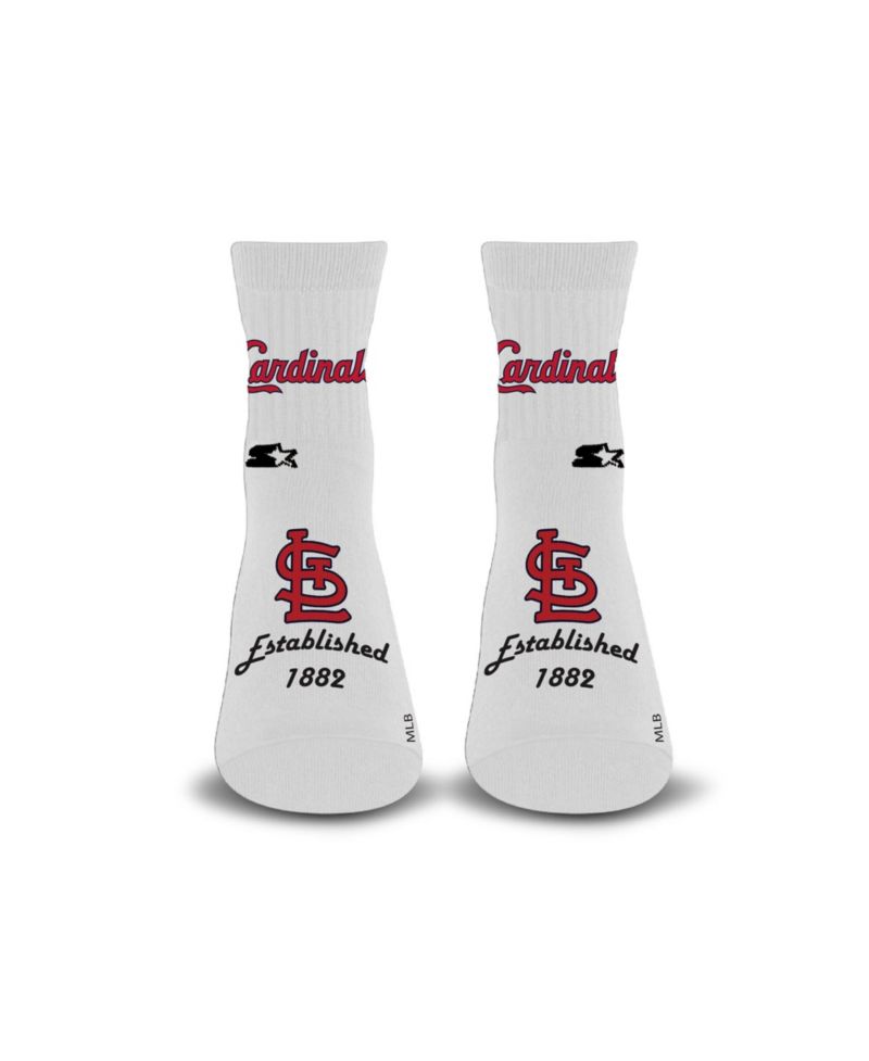 Men's and Women's White St. Louis Cardinals Established Stencil Quarter Socks