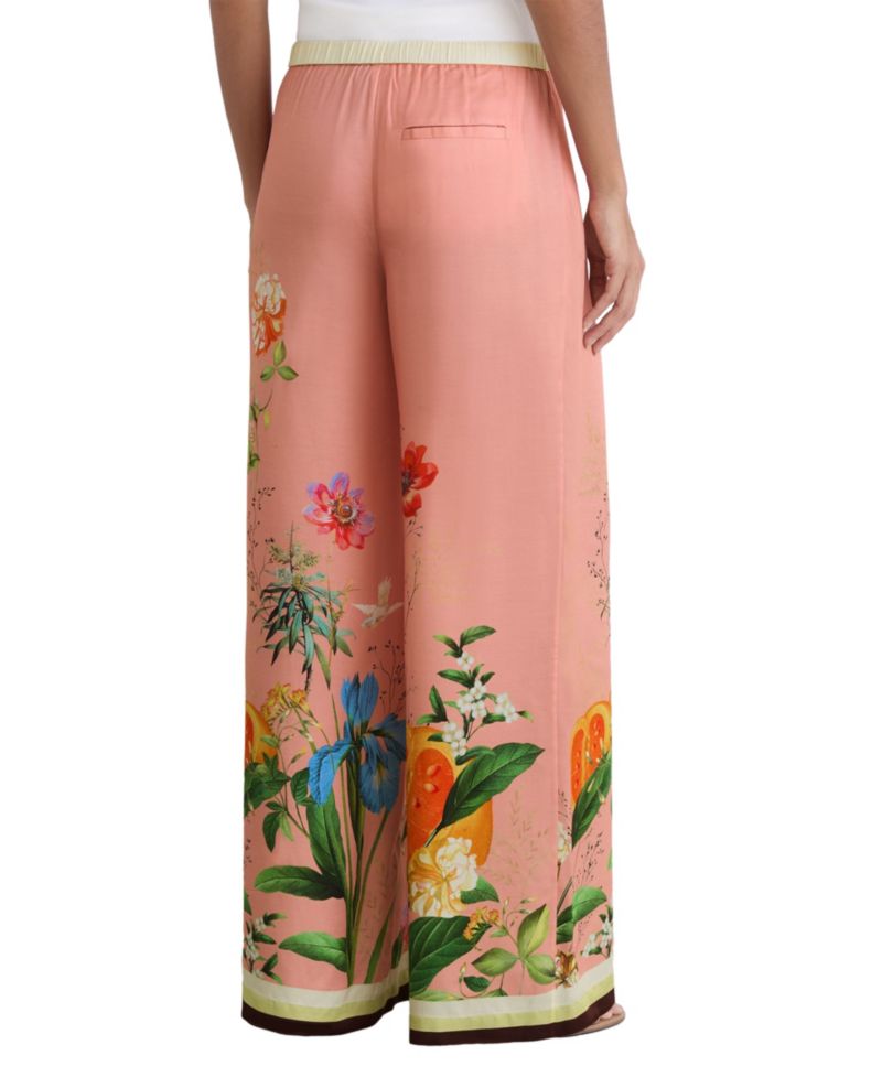 Women's Milos Tropical Scarf-Print Wide-Leg Trousers