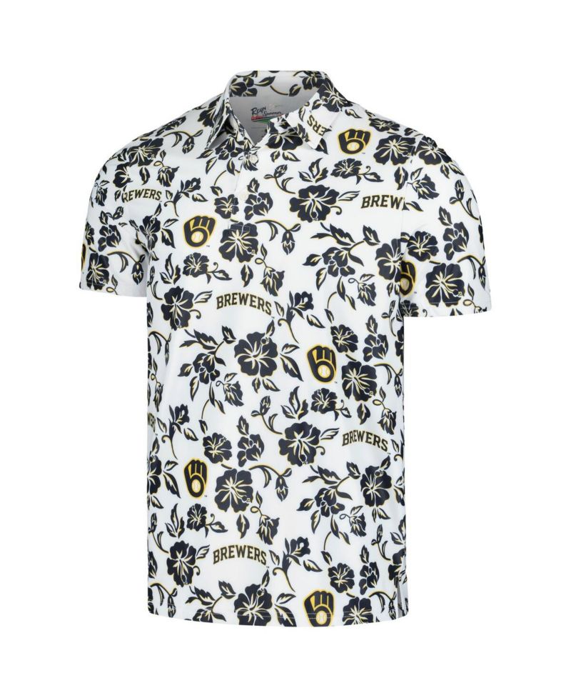 Men's White Milwaukee Brewers Pua Performance Polo Shirt