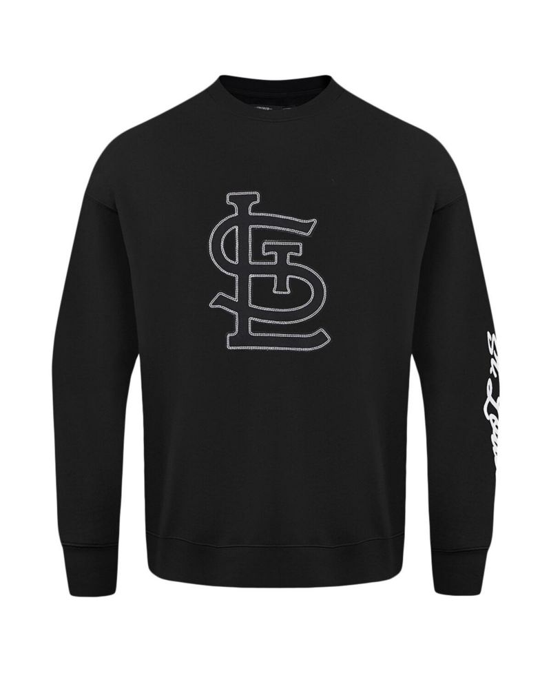 Men's Black St. Louis Cardinals Paint The City Dropped Shoulder Pullover Sweatshirt