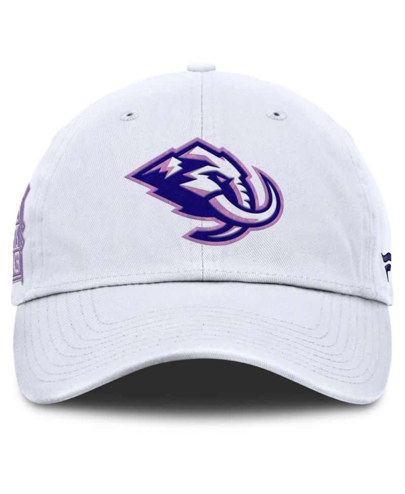 Men's Fanatics White Utah Mammoth Authentic Pro Hockey Fights Cancer Adjustable Hat