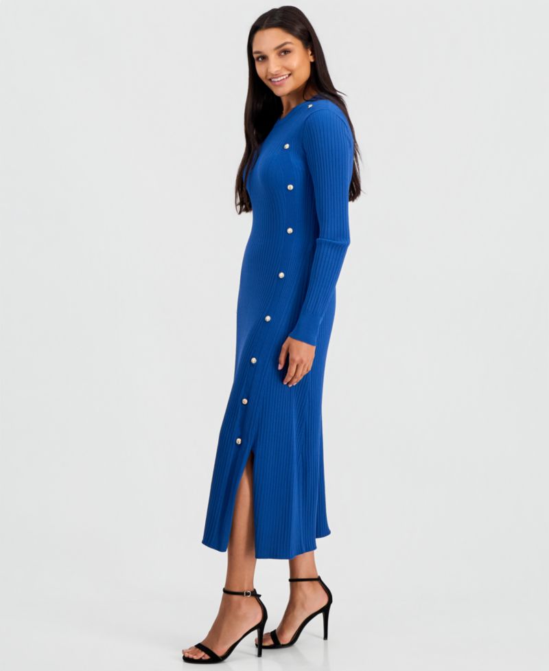 Women's Tamara Ribbed-Knit Side-Slit Sweater Dress