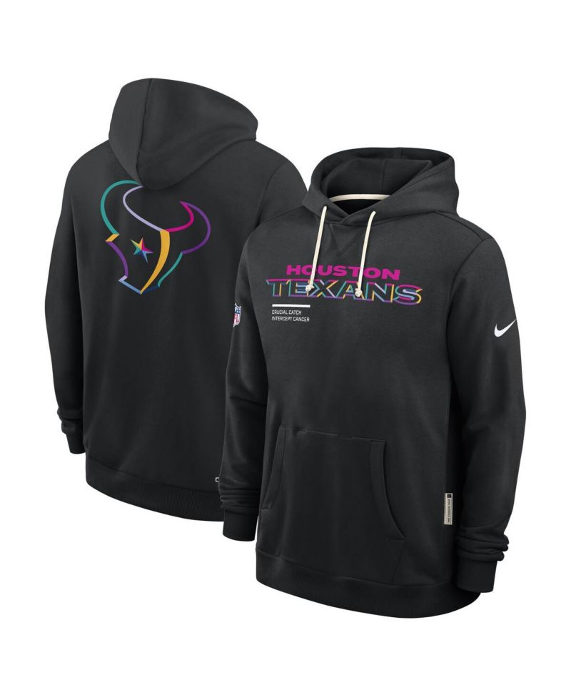 Men's Black Houston Texans 2025 NFL Crucial Catch Sideline Standard Issue Dri-FIT Hoodie