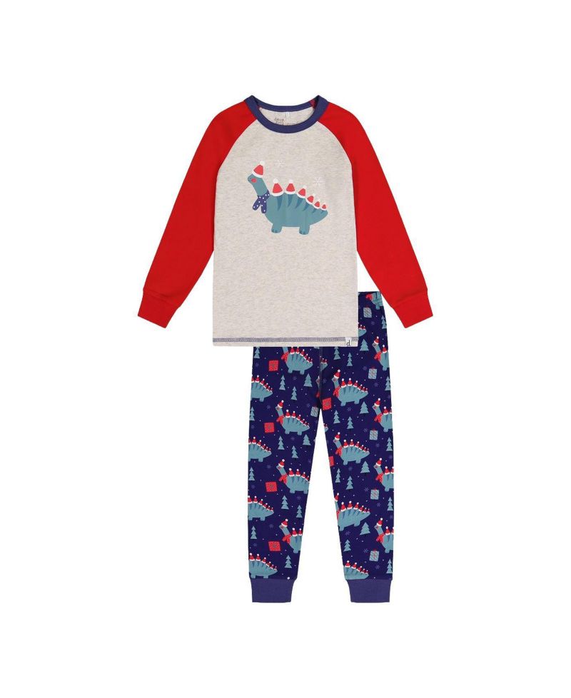 Little Boys 6-12 Cotton Two Piece Pajama Set Dinosaur Print