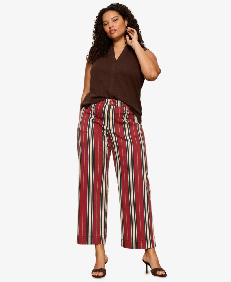 Petite Mid-Rise Wide-Leg Stretch Jeans