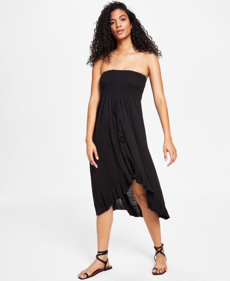 Women's Strapless High-Low Dress Cover-Up