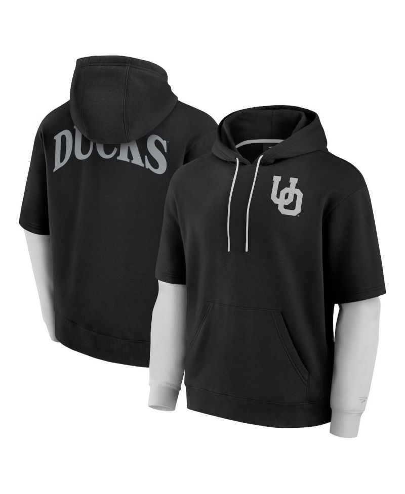 Men's Black Oregon Ducks Sleek Pullover Hoodie