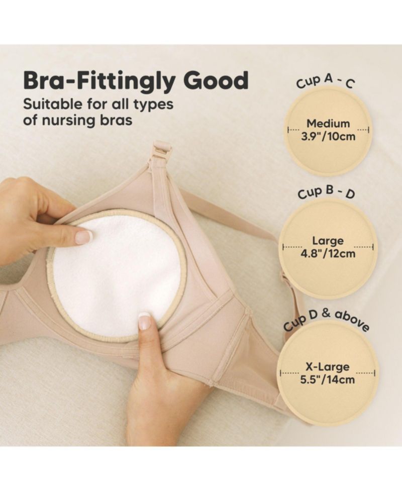 14pk Soothe Reusable Nursing Pads for Breastfeeding, 4-Layers Organic Breast Pads, Washable Nipple Pads