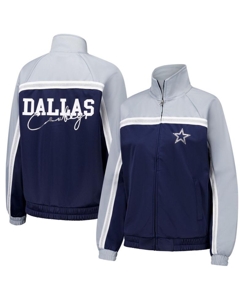 Women's Navy Dallas Cowboys Post Game Full-Zip Track Jacket