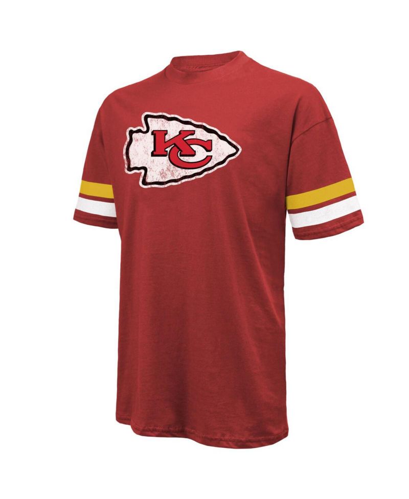 Men's Threads Travis Kelce Red Distressed Kansas City Chiefs Name and Number Oversize Fit T-shirt