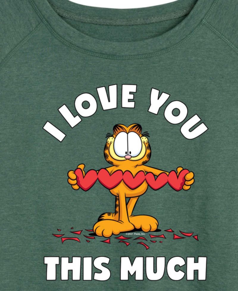 Women's Garfield I Love You This Much French Terry Long-Sleeve T-Shirt