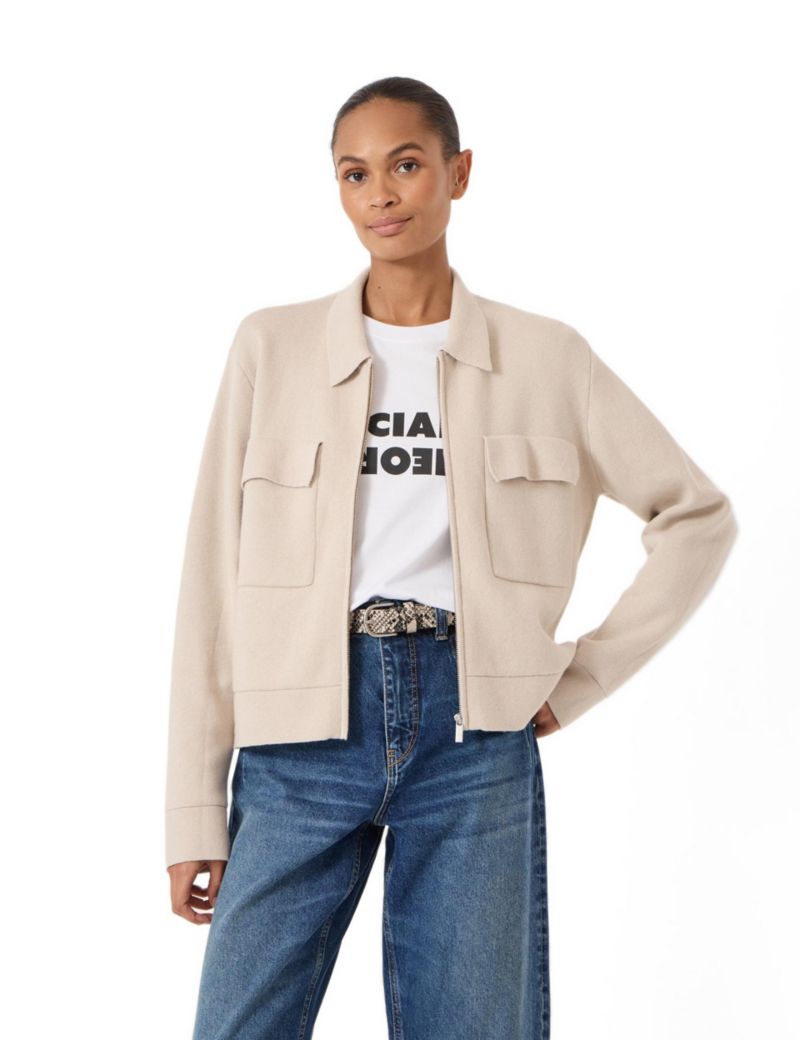 Women's Knitted Zip Front Jacket