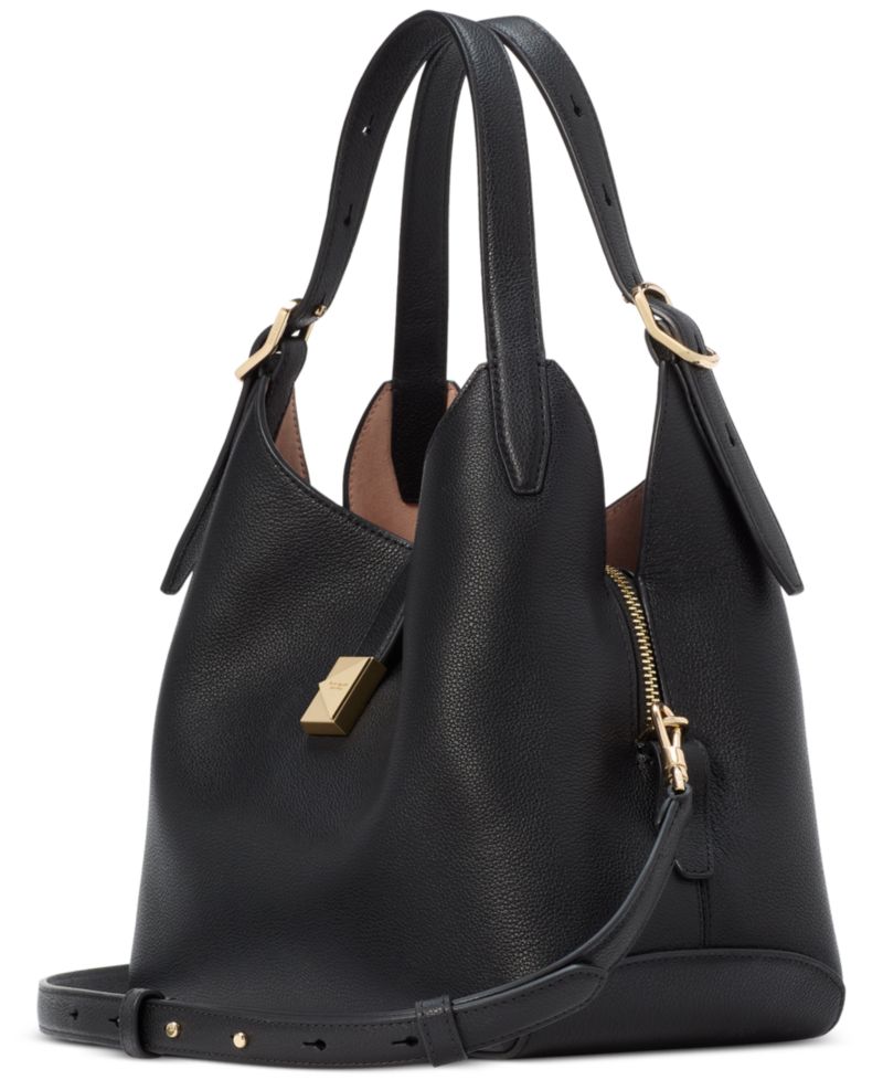 Deco Small Pebbled Leather Crossbody Tote Bag