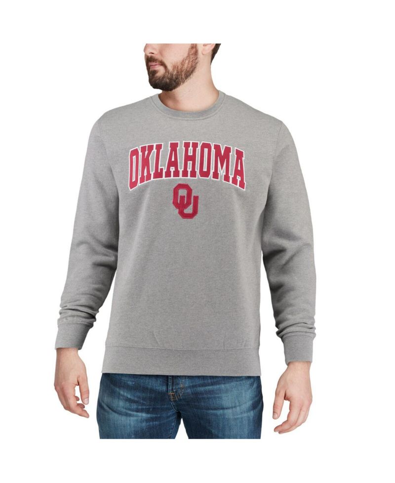 Men's Oklahoma Sooners Arch & Logo Crew Neck Sweatshirt
