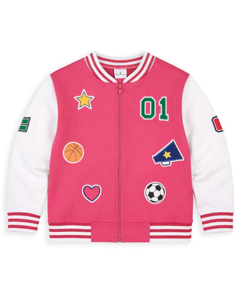 Little Girls (2T - 8) French Terry Varsity Sports Jacket