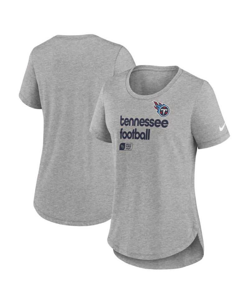 Women's Heather Gray Tennessee Titans Team Shout Out Tri-Blend T-Shirt