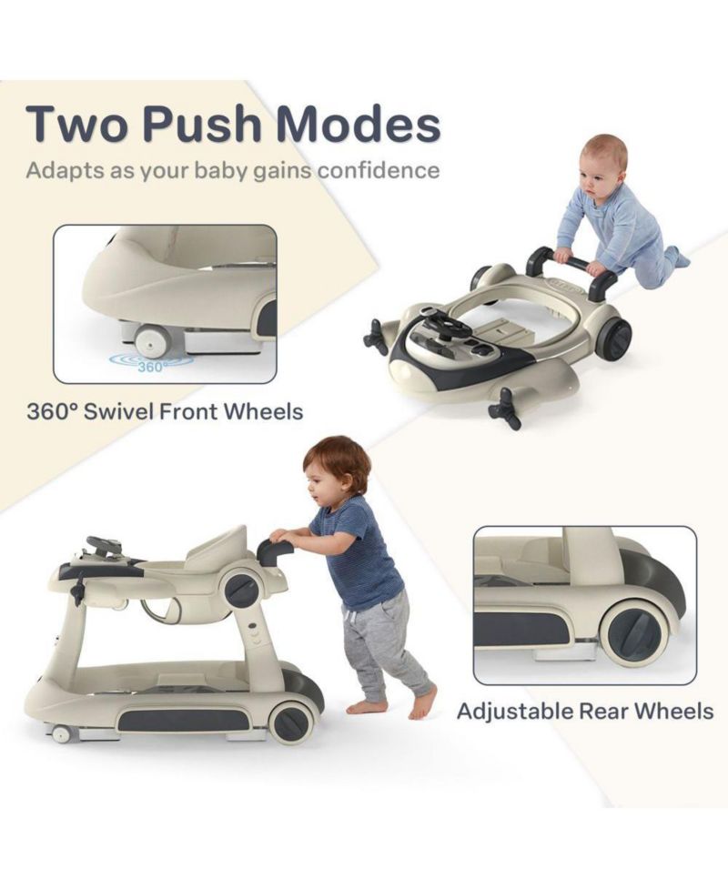 Convertible Baby Activity Walker with Adjustable Height, Foldable Design and Interactive Play Features