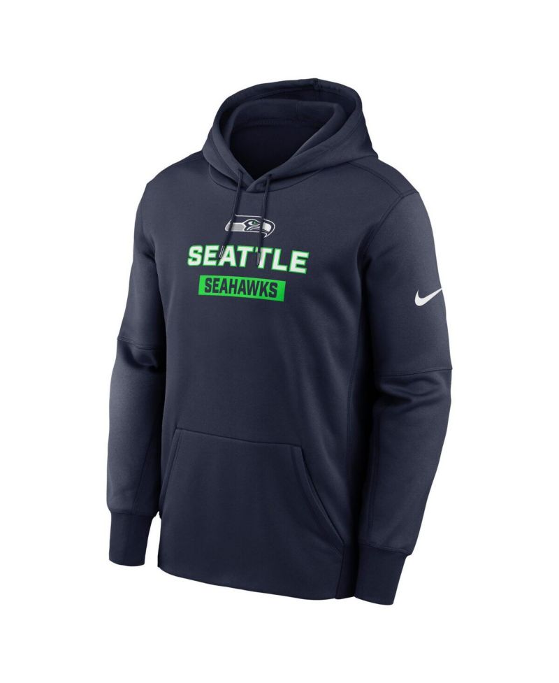 Men's College Navy Seattle Seahawks Toss Sweep Performance Pullover Hoodie