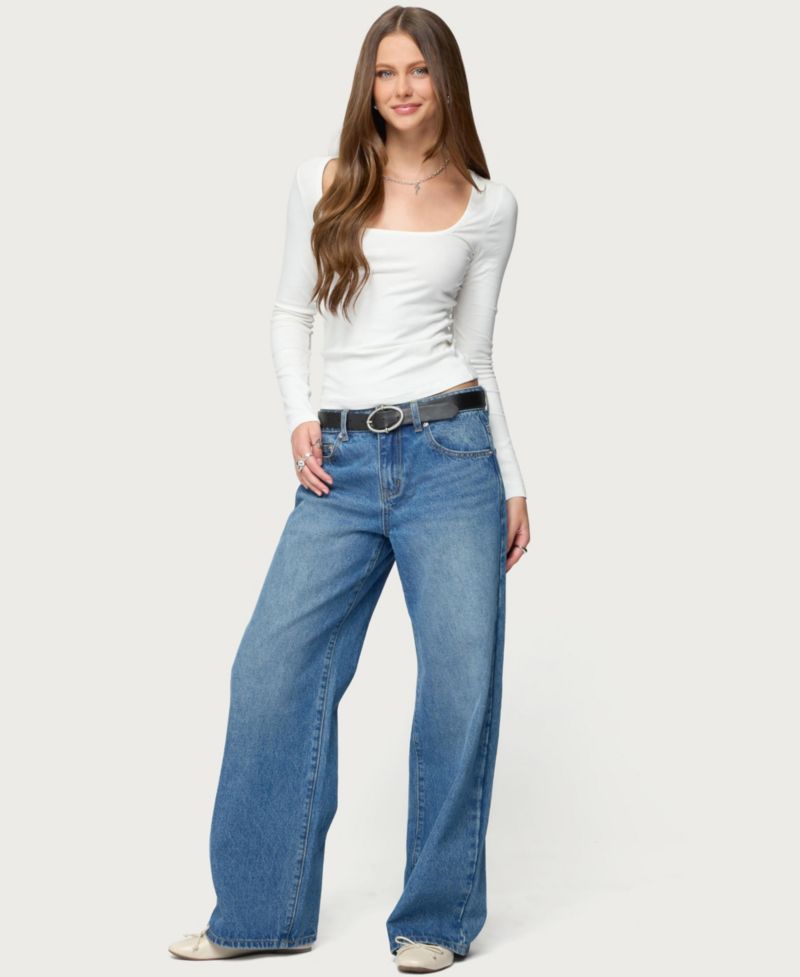 Women's Zandra Square Neck Ribbed Top