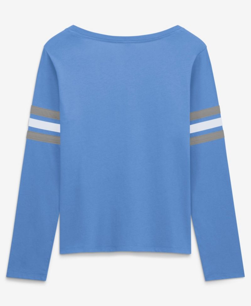 Women's Blue Tennessee Titans Team First Coverage Scheme Lace-Up Long Sleeve T-Shirt