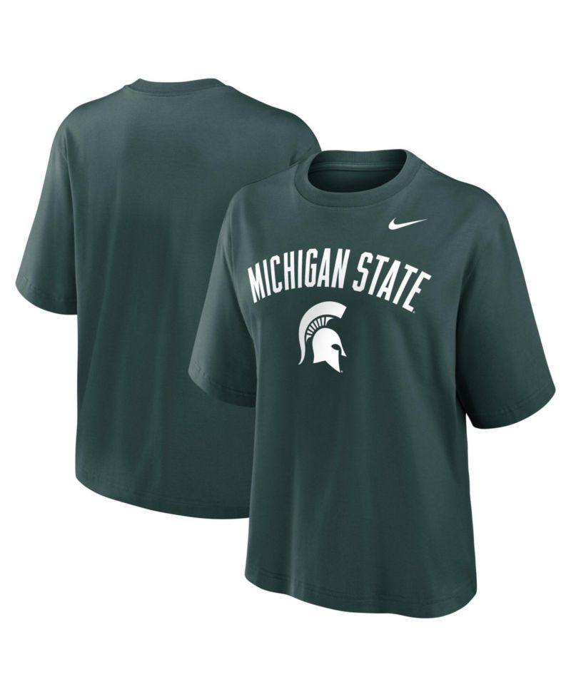Women's Green Michigan State Spartans Arch Logo Boxy T-Shirt