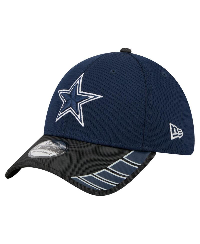 Men's Navy/Black Dallas Cowboys Visor Hit 39THIRTY Flex Hat
