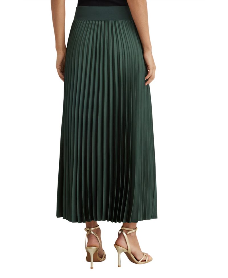 Women's Seren Pleated A-Line Satin Midi Skirt