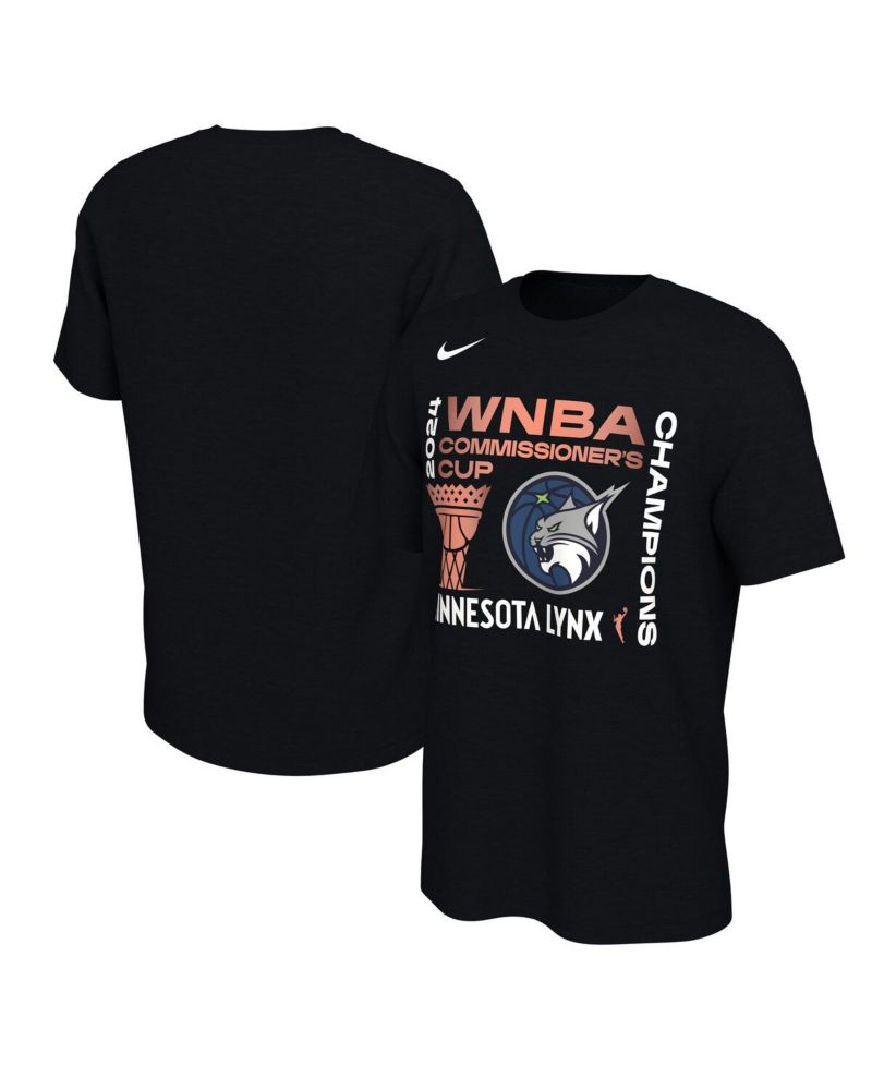 Men's and Women's Black Minnesota Lynx 2024 WNBA Commissioner's Cup Champions T-Shirt