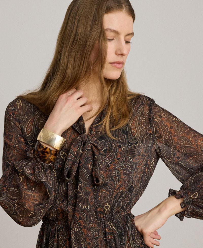 Women's Long-Sleeve Flare Dress