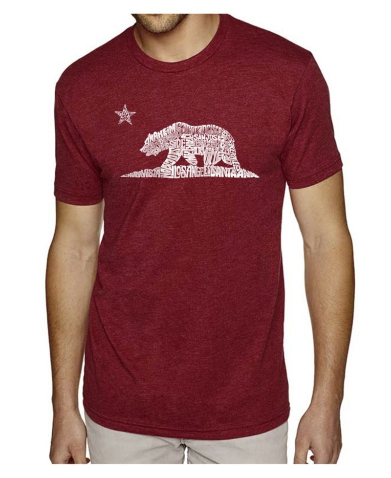 Men's Cotton/Poly Blend Word Art T-Shirt - California Bear