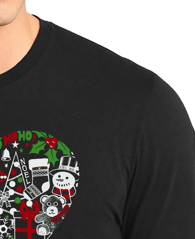 Men's Christmas Themed Heart Word Art Long-Sleeve T-Shirt