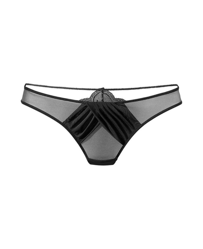 Women's Sheer Panty Lace Low-Rise Minimal-Coverage Thong Underwear