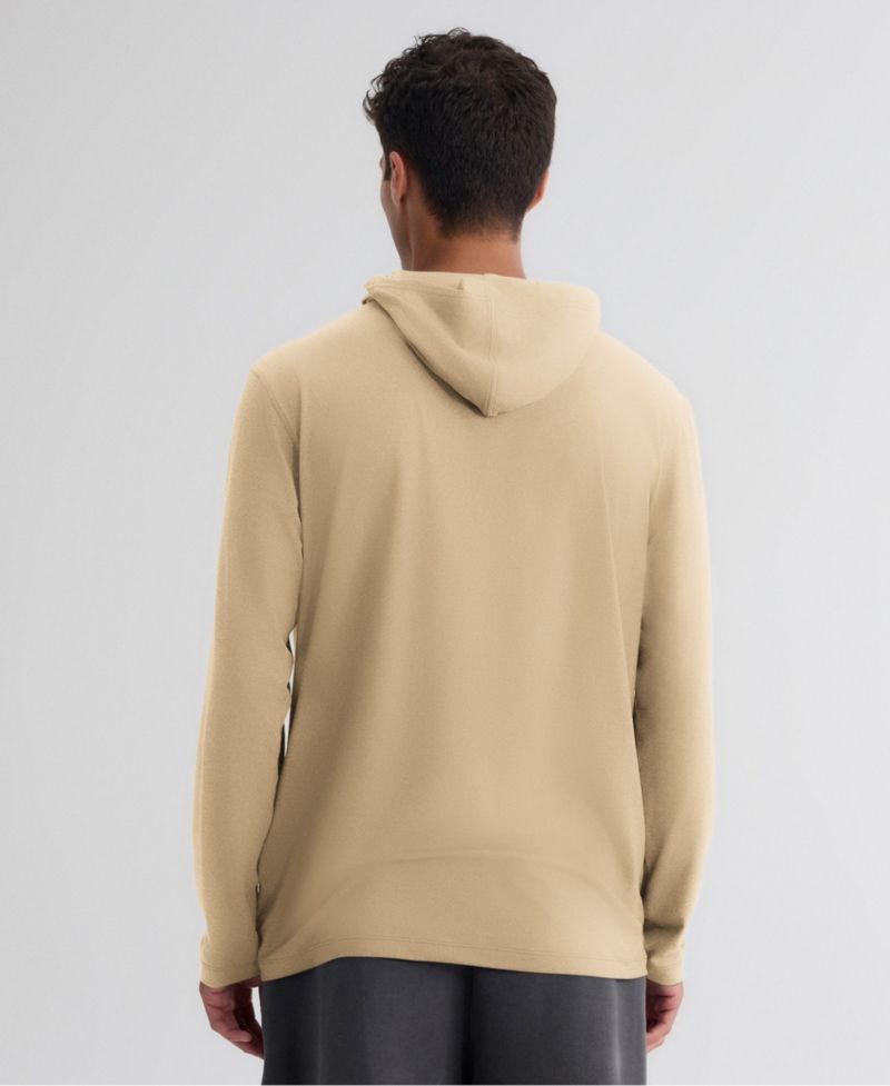 Men's Khaki Boston Red Sox Clutch Long Sleeve Hooded T-Shirt